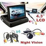 Misaky 4.3 Car Rear View Monitor Wireless Car Backup Camera Parking System Kit [並行輸入品]