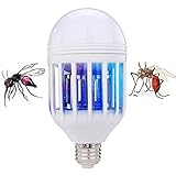 POTOJP 電撃殺虫器　LED　殺虫機 照明 両用　15W 1000LM 6500K　屋内専用　殺虫機　誘引灯　省エネ設計　照明殺虫電球　殺虫ライト 照明殺虫電球 省エネ設計 LEDセンサーライト 
