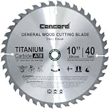 Concord Blades WCB1000T040HP 10-Inch 40 Teeth TCT General Purpose Hard & Soft Wood Saw Blade [並行輸入品]