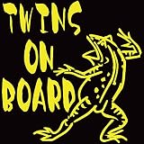 TREZ TWINS ON BOARD 鳥獣戯画 カエル かえる 蛙 ステッカー 鳥獣人物戯画 ステッカー ツインズ 双子 【BABY IN CAR】 (イエロー)