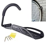 IUME 壁掛けフック 自転車用 ラックホルダー ハンガースタンド 自転車収納ツール ガレージ/小屋用 ブラック 1個入り