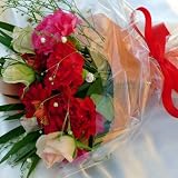 154【お祝い 誕生日 ギフト】【花束】お手軽ミニ花束・・赤系