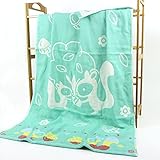 JINALV 肌にやさしい　子供　毛布　ベビーブランケット　大判　ひざ掛け　ガーゼタオル　子供バスタオル　ベビーケット　湯上りタオル　ふわふわ　タオル　赤ちゃん　70*140cm (リス)