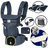 エルゴベビー OMNI360 オムニ360クールエア/ミッドナイトブルー 抱っこひも 正規代理店2年保証 (ウエストベルト+よだれパッド＋ママ&ベビー両用カバー+収納ポーチ付）