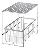 ★最大32倍+クーポン★ NEWスライド式シンク下フリーラック　1段タイプ　幅25cm　シンク下をすっきり片付け　シンク下ラック　シンクラック　奥のも