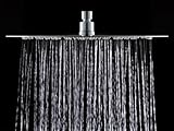 AKDY Solid Circular Ultra Thin Stainless Steel Rain Shower Head 13 3/4 Brushed Stainless #304 Steel 