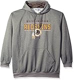 NFLワシントンレッドスキンズユニセックスポリヘザープルオーバーパーカー、ヘザーグレー、3 x