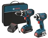 Bosch CLPK234-181 18-Volt Lithium-Ion 2-Tool Combo Kit with 1/2-Inch Compact Tough Drill/Driver, Imp