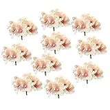 Prettyia 10本全18種　シルクの花　フラワーヘッド　フラワー　花嫁/レディース/女の子　結婚式　インテリア飾り　ホーム飾り　ウェディング　造花　花芸用品　アジサイ　 - シャンパンピンク, 