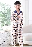(チェリーレッド) CherryRed 子供 男の子 ファション パジャマ ルームウェア 部屋着 寝間着 上下2点セット 長袖 フリース 春秋向け リラックス 快適 気持ち良い チェック コットン 1