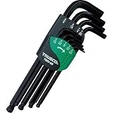 TRUSCO(トラスコ) ボールポイント六角棒レンチセット 9本組(インチタイプ) TBRI-9S