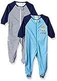 Gerber ボーイズ 赤ちゃん用 2パック フロントファスナー おやすみ＆お遊び用  2着パック US サイズ: 0 - 3 Months カラー: ブルー