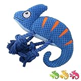 ozgram ドッグトイ カメレオン 犬用 猫用 犬噛むおもちゃ ぬいぐるみ 音が鳴る 歯磨き デンタルケア ストレス解消 【ブルー】
