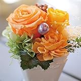 パステルカラーのかわいいプリザーブドフラワー 送料無料 花贈る バラ 誕生日 記念日 贈り物 お祝い 女性 プレゼント (オレンジ)
