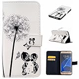 UNEXTATI Galaxy S7 Edge 用 ケース PU レザー 手帳型ケース カバー 液晶保護 カード収納 スタンド機能 Samsung Galaxy S7 Edge 対応 Case (ホワ