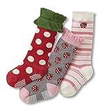StylesILoveベビーKids Girls Assortedデザイン滑り止めコットンHigh Socks 3 - Pack カラー: レッド