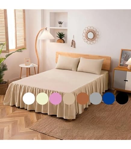 Amazon｜Laura Ashley Home 無地 ホワイト フリル付きベッドスカート
