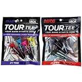ゴルフ ティー ツアーティー プラス Tour Tee PLUS 4本入り 段付きティー ミニセット (プラスショート+ミニブラック)