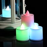 ATKT 24個セット 電子電池ろうそく ledキャンドル 無煙蝋燭 室内電飾 クリスマス パーディー 結婚式 屋外 夕飯飾り (カラー)