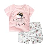 子供服 Tシャツ Tシャツ＆パンツ 上下セット 半袖 ショートパンツ 可愛い柄 男女兼用 ベビー 夏 3色