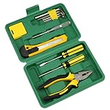 Greenery 家庭用 道具箱 12点セット ねじ回し 十字ねじ回し ラ ジ オペンチ 六角レンチ カッターナイフ 巻尺 電気テスター 多機能ツールボックス ドライバー 実用性が高い