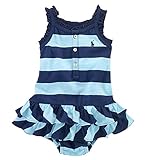 POLO RALPH LAUREN (ポロラルフローレン) ストライプフリフリキャミ半袖ワンピース ベビー 女の子 マルチカラー 90cm (24ヶ月) [並行輸入品]