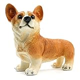 nicolababe Welsh Corgi Dogシミュレーション貯金箱天然樹脂彫刻ホーム装飾かわいい子犬Coin Bank Kids大人and Dog Person