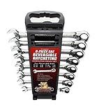 Cougar Pro E8SRCW SAE Full Polish Ratcheting Combination Wrench Set, 5/16 to 3/4 (8-Piece) by Cougar