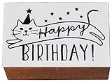 HAPPY Cat day 猫のあいさつはんこ Lサイズ Happy Birthday!