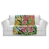 ブランケットウルトラソフトFuzzy 4サイズ！DIANOCHEデザインからby Karen Tarlton Lilly花ホーム装飾Unique Designer芸術的スタイリッシュな寝室アイデアCo