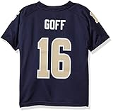 NFL Boys 4 – 7 Jared Goff La Rams Player Name & Number VネックTシャツ、ミディアム/(5 – 6 )、ダークネイビー