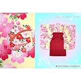 七五三 3歳女の子 合繊三つ身の着物「黄色、桜に花手鞠」と無地袴「明るいエンジ」のセットD3G496mmr3