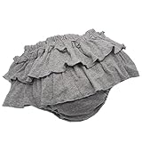 【日本製】プラチナムベイビー 2段フリルブルマ スカート★フライス綿100％ (ライトグレー杢)