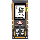 zmart レーザー距離計 携帯型LCDデジタル IP54 防塵 防水 バックライト 距離 面積 体積 ピタゴラス (80m)
