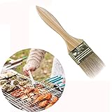 (A) - Iusun 2Pcs BBQ Wooden Handle Basting Oil Brush Barbecue Cooking Bristle Brushes Tools