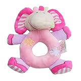 HSベビーピンクElephant Rattles Soft Plush DollリングCartoon Animals Rattle Developmentalおもちゃ新生児ギフト