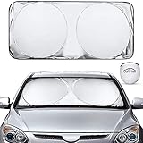 Carantee 車用 サンシェード 遮光 フロントシェード 車窓日よけ 紫外線99％カット 吸盤なし 収納ラクラク SUV/軽自動車 汎用 収納袋付き(150cm×80cm）