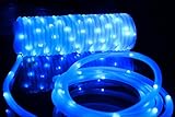 MEIKEE 50個LED ソーラーライト ロープライト ガーデンライト 7メートル 防水仕様 1.2V 光センサー付き ポータブル 青色 クリスマスや結婚式やパーティーやガーデンなどに適する