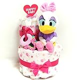 16043 おむつケーキ２段女の子　ディズニー　デイジーダック　ぬいぐるみ オムツケーキ　出産祝い