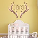 でパーソナライズ名前壁ステッカーDeer Antler壁デカール子供寝室ホーム装飾で使用可能な5サイズ25色 05. X-Large 144cm (W) x 116cm (H)