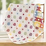 ベビーケット オーガニックコットン 毛布 タオル１００％綿　通気 6重ガーゼケット 苺柄 B