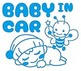 Sticker Shop Haru BABY IN CAR ステッカー ベビーとチョウの妖精 ライトブルー