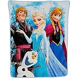 Disney Kids' Frozen Fun Micro Raschel Throw Elsa Anna Olaf and Kristoff [並行輸入品]