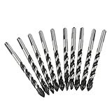 B Blesiya ツイストドリルビット　ドリル工具　ストレートシャンク　ドリル刃　チタンコーティング　耐久性　8mm　ブラック　10個入り