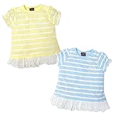 (イエロー/95cm)子供服 女の子 Tシャツ 半袖 Dolly Ribbon ドーリーリボン スカラップ 裾フリル 袖フリル スナップボタン 刺繍プリント 女児 ベビー