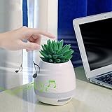 ELOKI 音楽植木鉢　魔法植木鉢　ワイヤレス　Bluetooth　スピーカー　最大10メートル　USB充電　説明書付き　スマートデザイン　LED付き　七色変換　かわいい　おしゃれ 3色選択可　(ホワ
