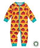 北欧 ベビー服 長袖カバーオール Dino 恐竜 オレンジ 3-9ヵ月/9-18ヵ月 Maxomorra マクソモーラ スウェーデン (68cm)