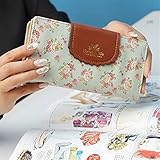 韓国スタイルの花柄の女性の財布 (緑)