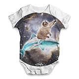 Twisted Envy Cat Riding A Shark in SpaceベビーユニセックスFunny手織り印刷ボディスーツBaby Growベビーロンパース US サイズ: 3L カラー: ホ