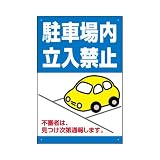 表示看板 「駐車場内立入禁止」 反射加工なし 特小サイズ 20cm×30cm